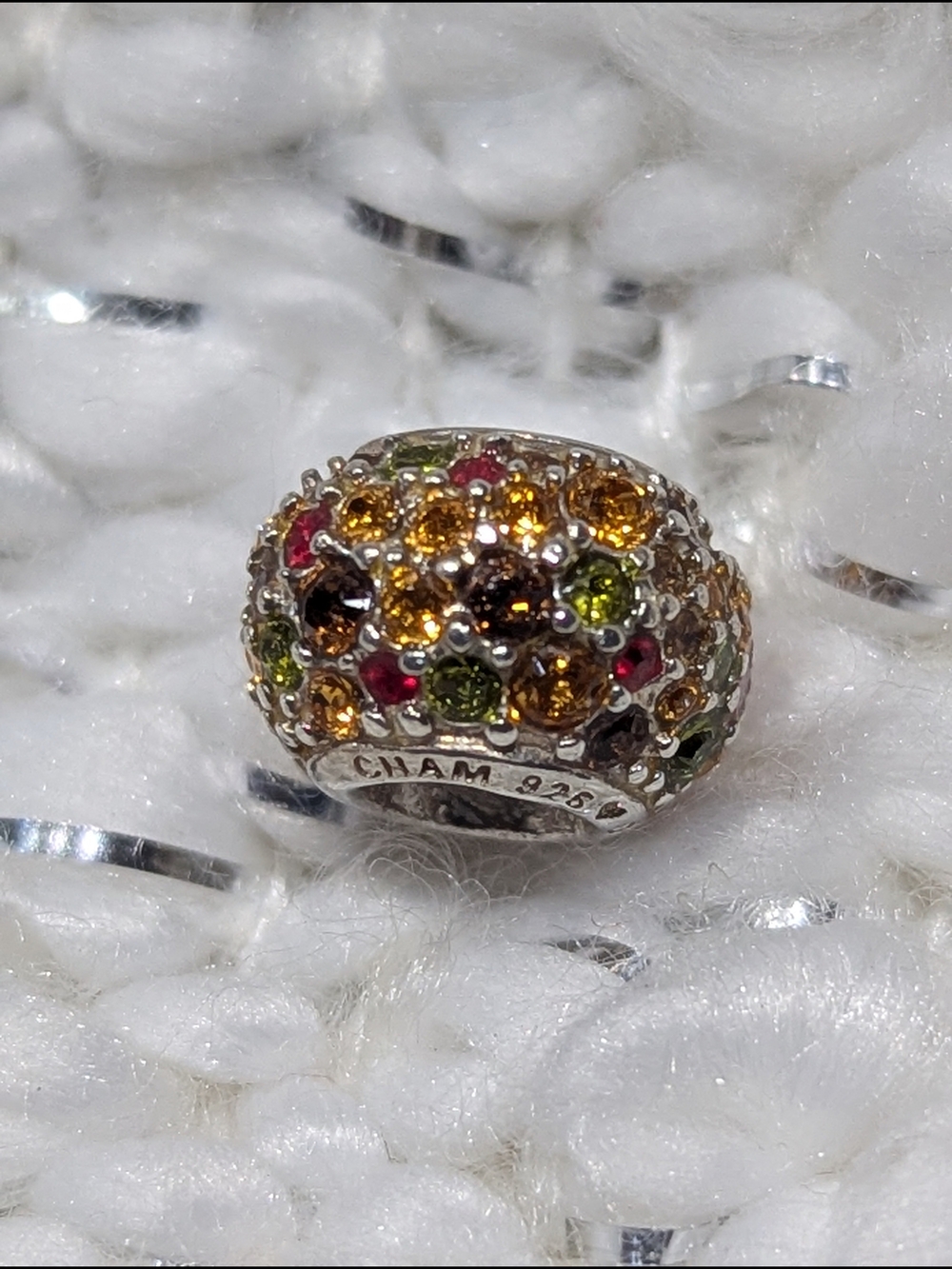 Chamilia Sterling Silver Multi-Color Pave Charm Bead